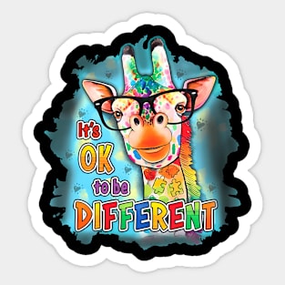 Autism Awareness  To Be Different Cute Giraffe Sticker